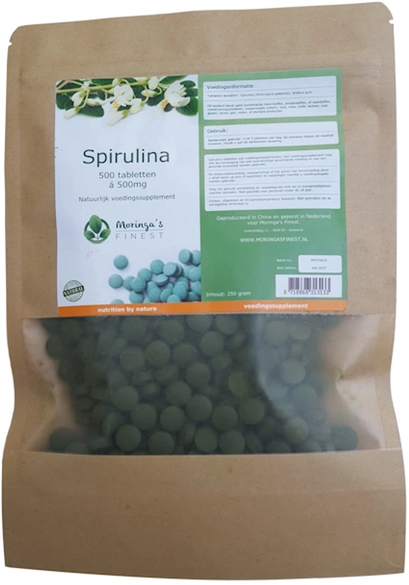 Spirulina Tabletten - 500 stuks á 500mg