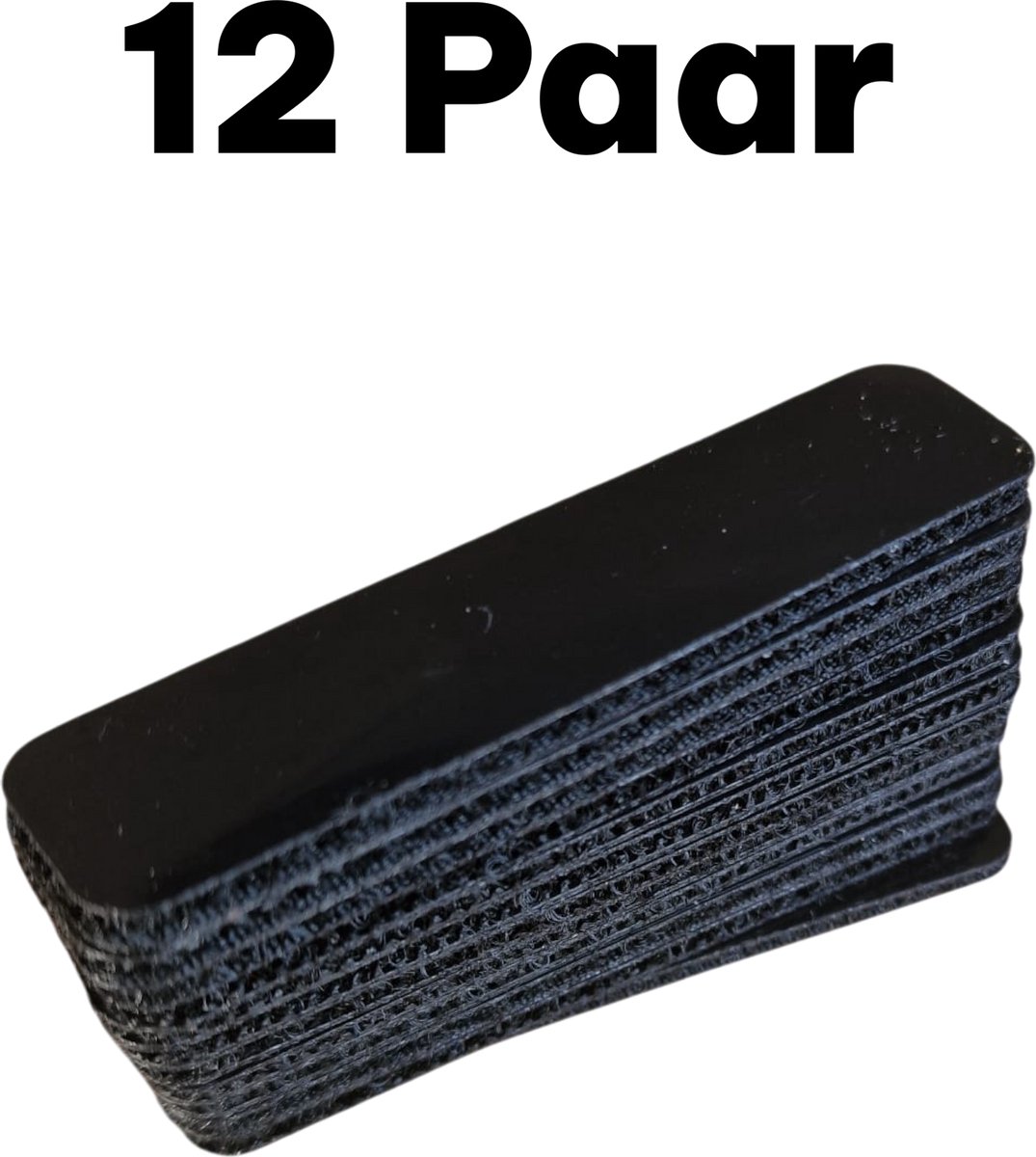 Dubbelzijdig - 12 Paar - Zelfklevende - Rechthoekig - Klittenband - Tapijttape - 1,6x7 CM - Zeer sterke - Residuvrije Stickers - Vloermatten - Thuisgebruik
