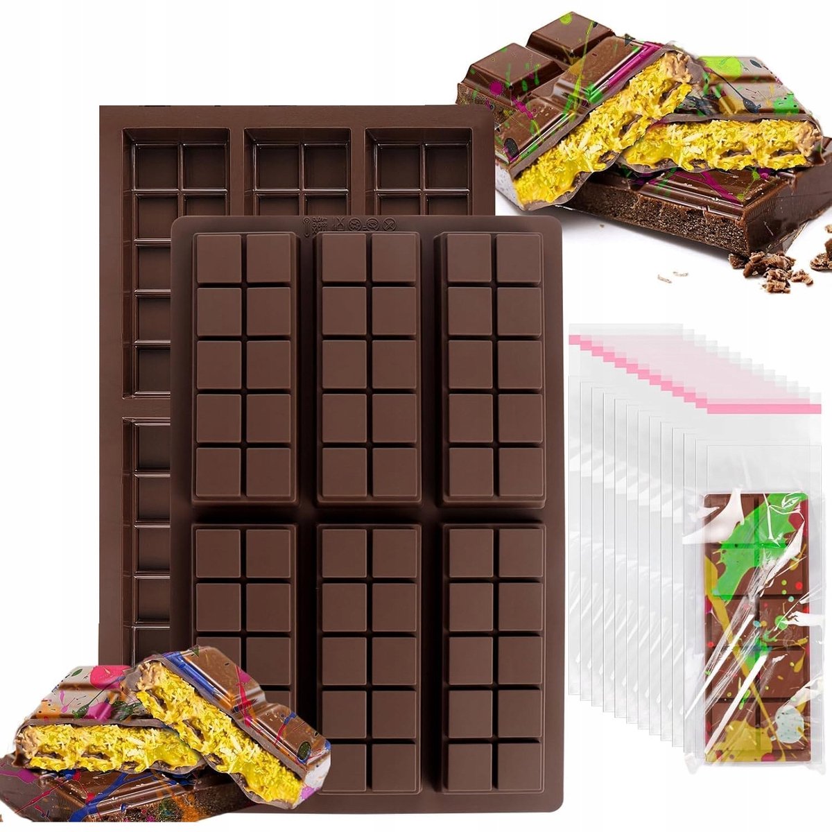 Siliconen Chocoladevorm voor Repen, Bonbons & Pralines