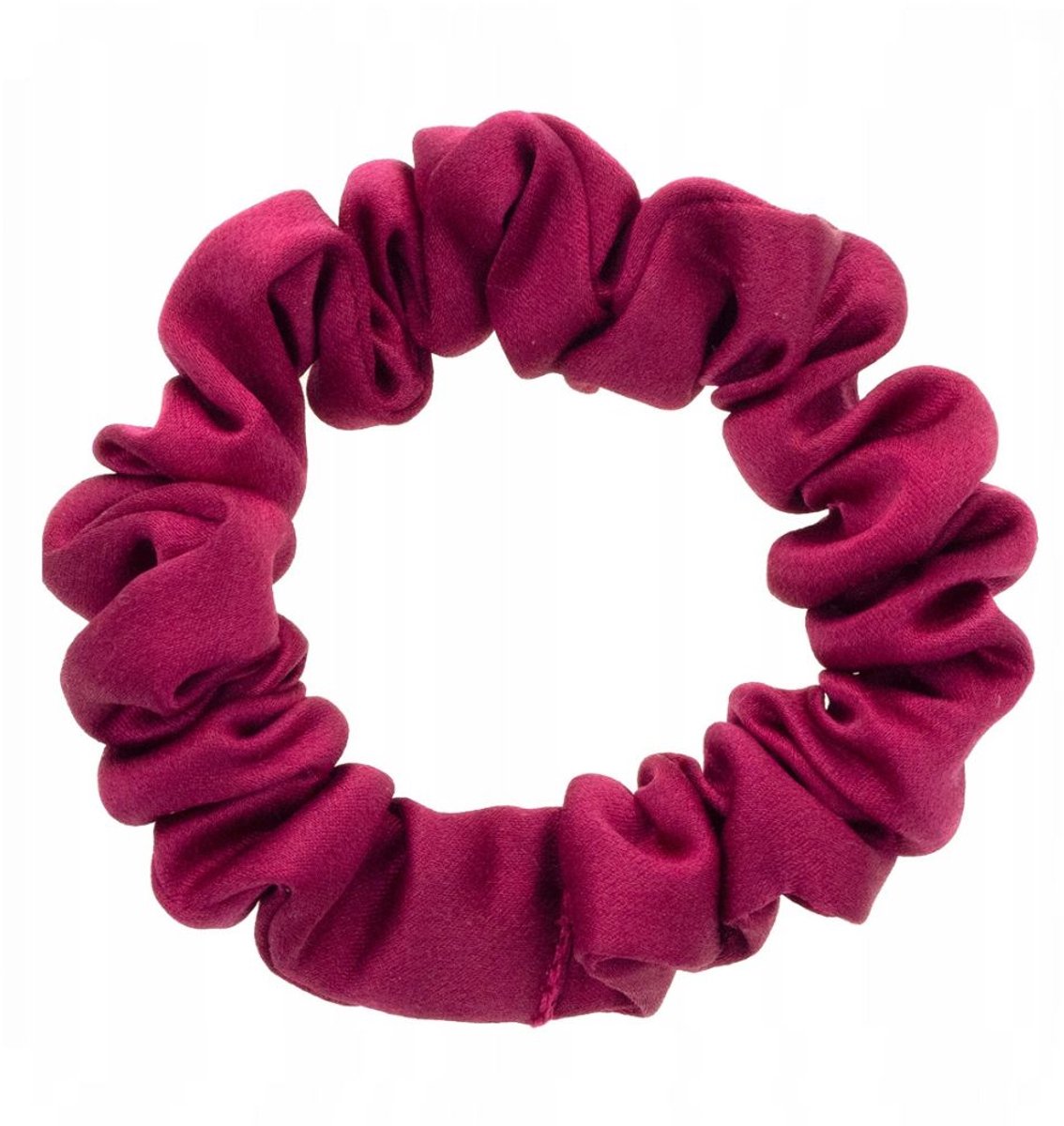 Zijden haarelastiek kleine scrunchie 100% moerbeizijde fuchsia