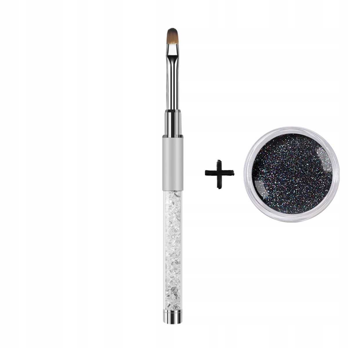 Opvouwbare Gel Penseel Maat 8 Rond Zilver Kristal