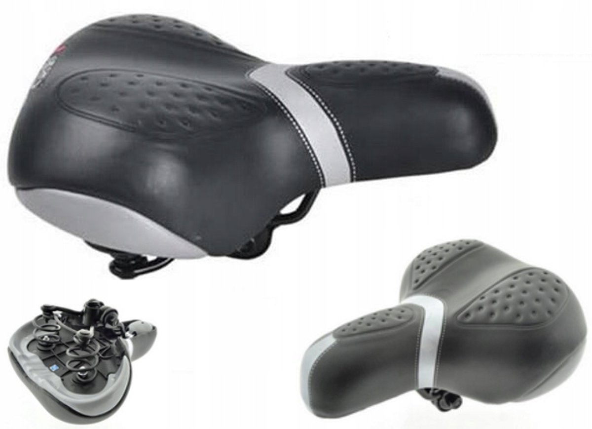 JET SELLE Stadsfiets Zadel Zwart met Veren - Comfortabel en Stijlvol