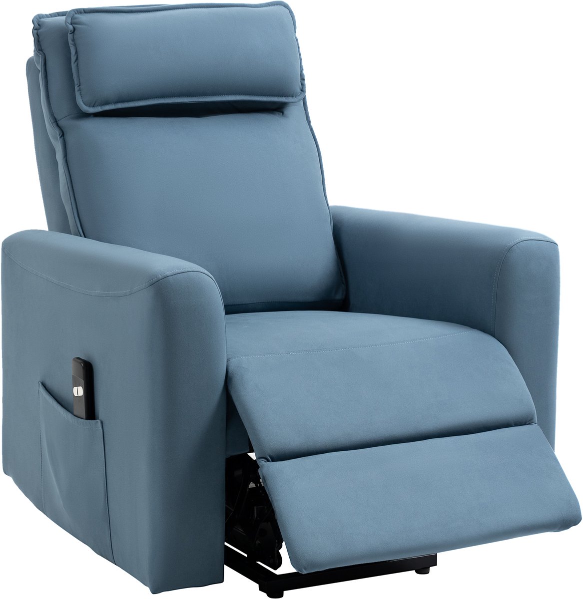 Sta op stoel elektrisch - Relaxfauteuil - Zetel - Stof - 1 persoons - Met armleuning - Zeer comfortabel - Elektrisch - Blauw