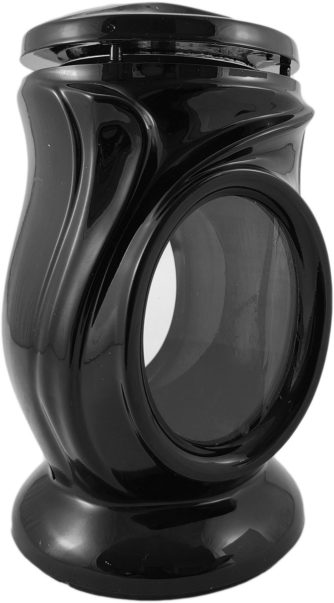 Zware Resin Graf Lantaarn - Zwart, 2.8kg
