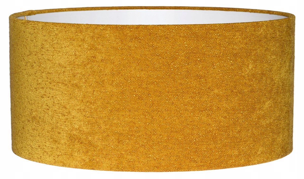 Luxe Bouclé Lampenkap Cilinder 40/20cm E27 Honinggeel