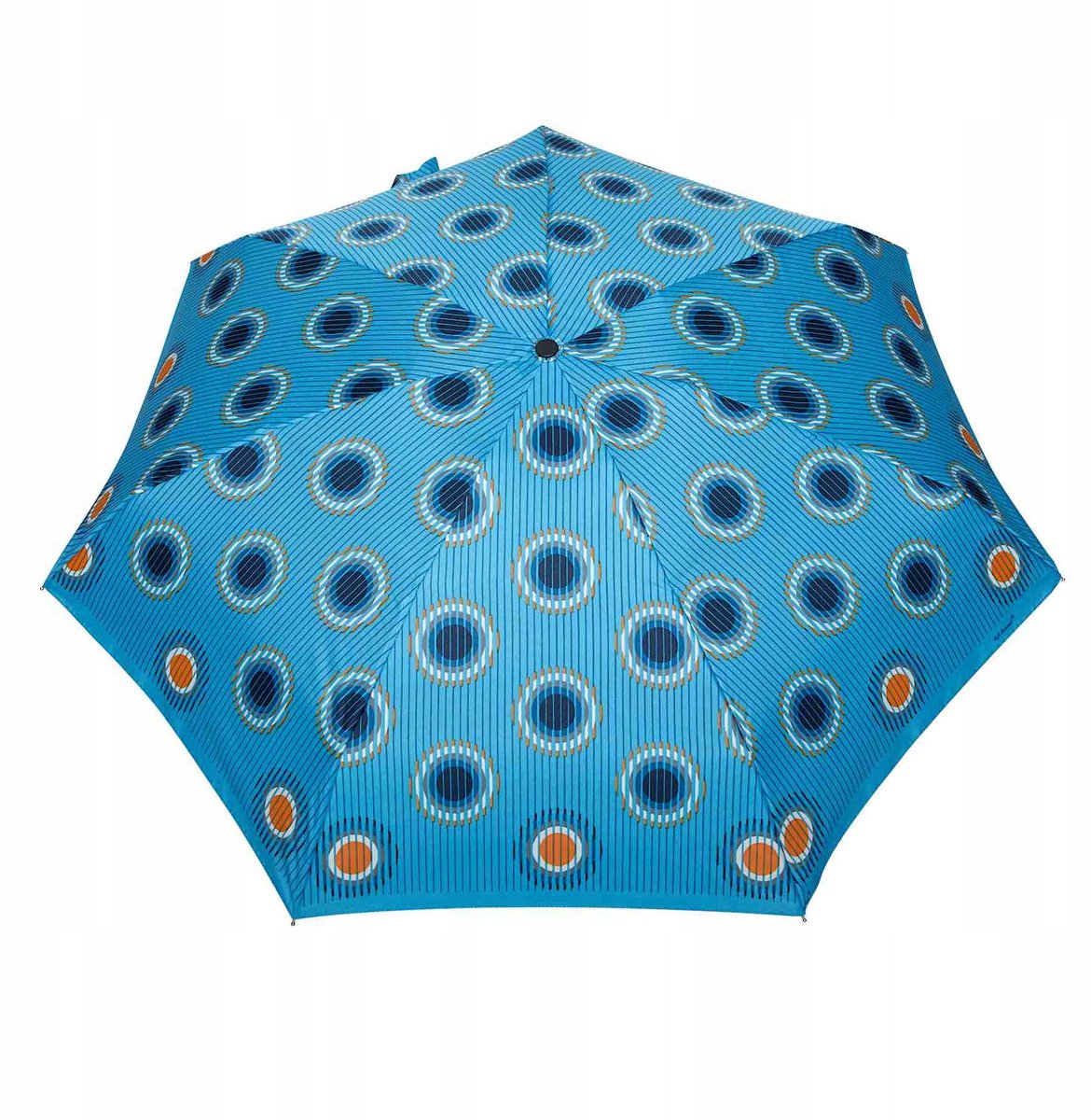 Compact 4x Opvouwbare Mini Paraplu met Blauwe Cirkels - 90cm Diameter