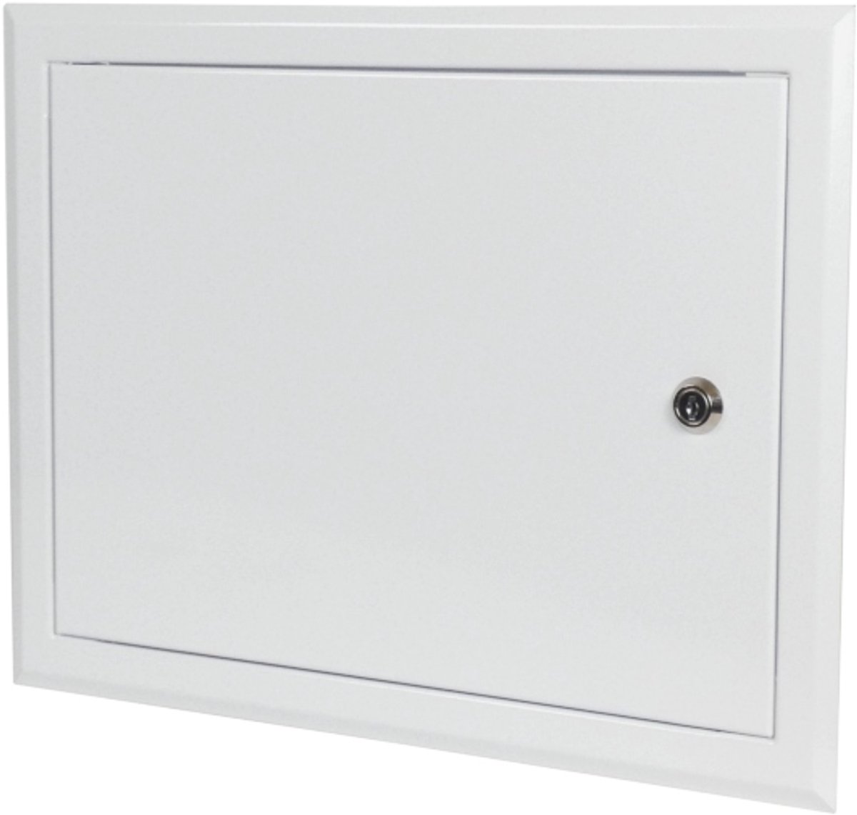 Entreedeur 300x200mm Wit Metaal Inbouw met Sleutel