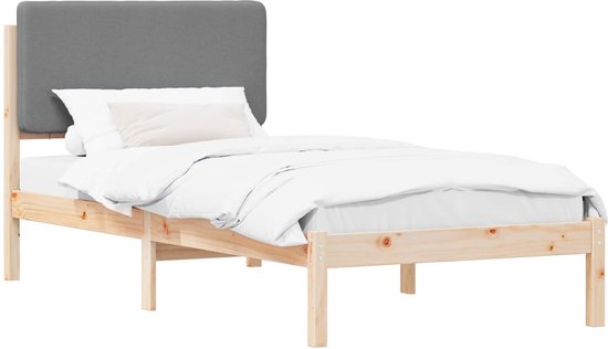 Polster bed 90*200 cm - Hoofdeinde met knopen, klinknagels, houten poten, lattenbodem - Roze