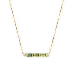 Ania Haie AH NAU005-02YG Twilight Garden Dames Ketting - Collier - Sieraad - Schakelketting - 14 Karaat Goud - Toermalijn - Anker - 4 mm breed