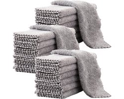 20 stuks katoenen afwasdoeken - Microvezel doekjes - Snel droog, pluisvrij, super absorberend - Herbruikbare reinigingsdoeken voor keuken, serviesgoed, auto en meubels (25x25 cm)