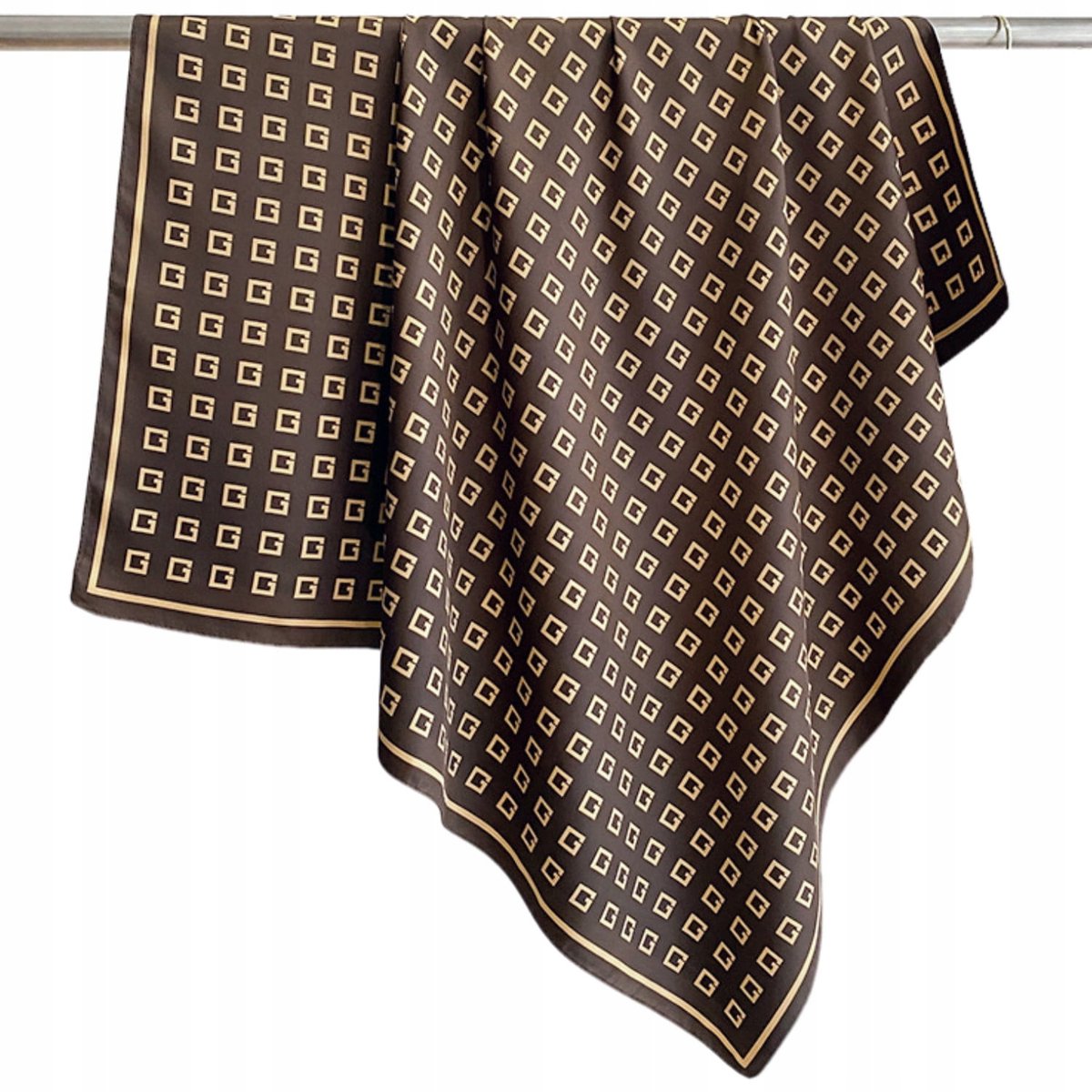 Kamea Dames Sjaal Geometrisch Patroon 90x90cm Bruin Polyester