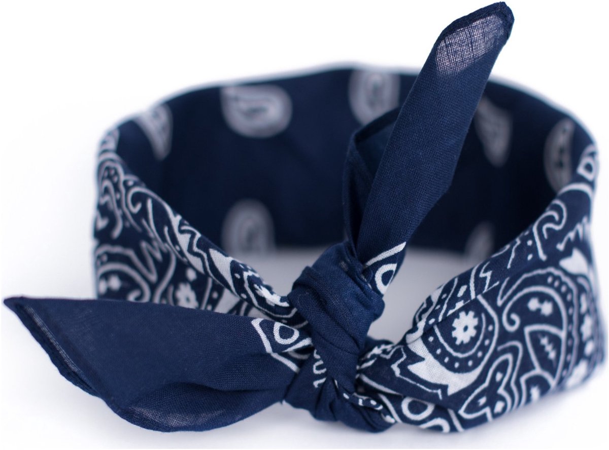 Rebel Klassieke Bandana - Marine Blauw Katoen | Hoofd, nek, tasaccessoire