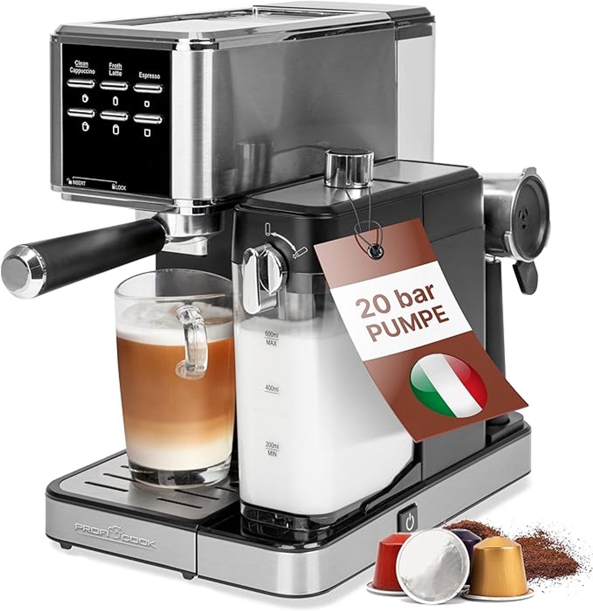 Espressomachine 2-in-1 - Koffiepoeder & - afbeelding 2
