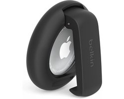 Belkin AirTag-houder met clip geschikt voor Apple AirTag, Stevige, beschermende houder met sleutelhanger, Sleutelring voor Air Tag, Accessoire dat beschermt tegen krassen – Zwart