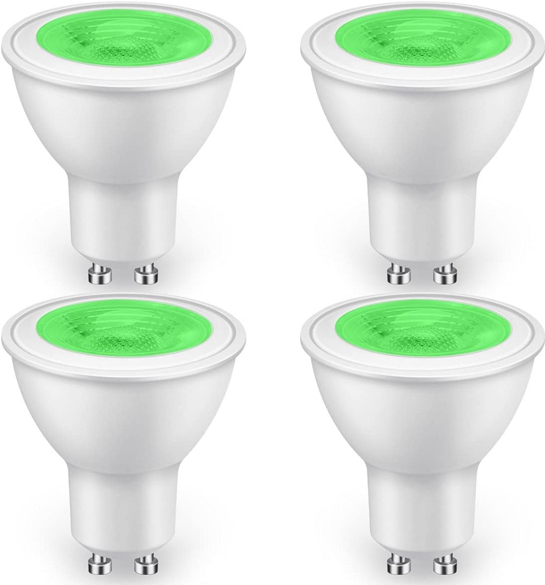 Groene GU10 LED-lampen 5W - 500LM Niet-dimbaar - 4 Stuks voor Sfeerverlichting