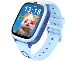 Mayni SmartWatch 4G - Smartwatch Kinderen - GPS Horloge Kind - GPS Tracker - Bellen/Videobellen - SOS - SIM - Waterdicht - Blauw