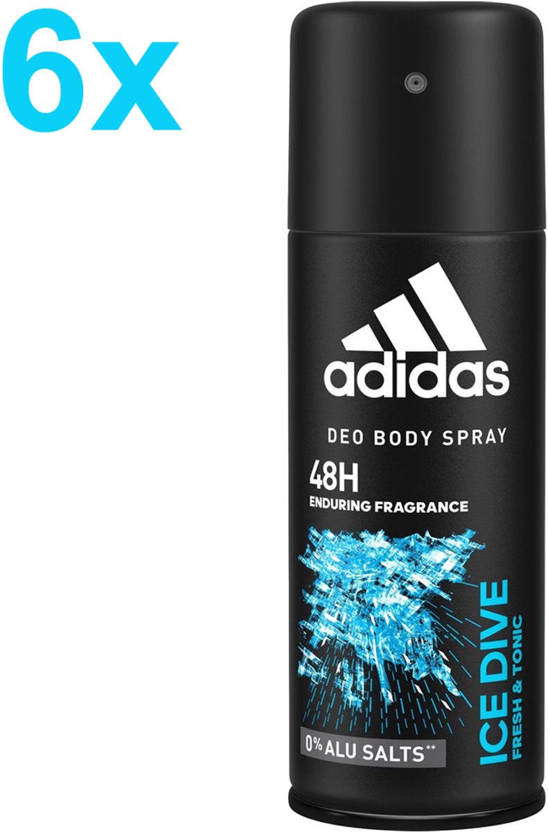 Adidas Deodorant - Ice Dive - Spay - 6 x 150 ml - Voordeelverpakking