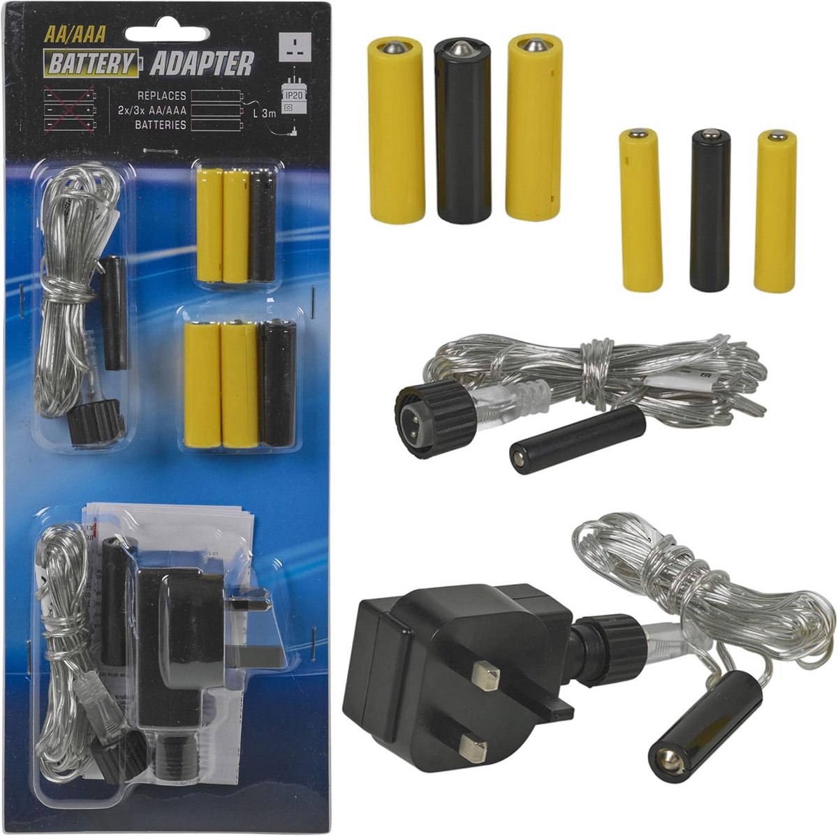 Batterij Adapter Oplader voor AA/AAA - Netvoeding Vervanger voor Elektronische Apparaten