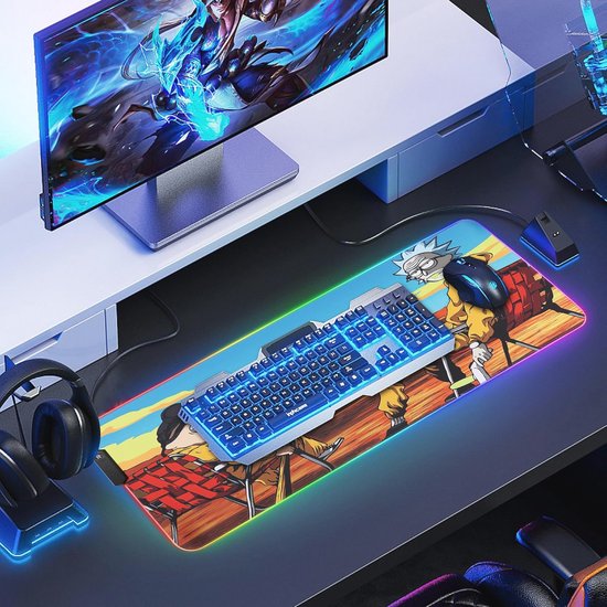Grote RGB gaming muismat met LED verlichting en antislip oppervlakte van Merkloos — afbeelding 3