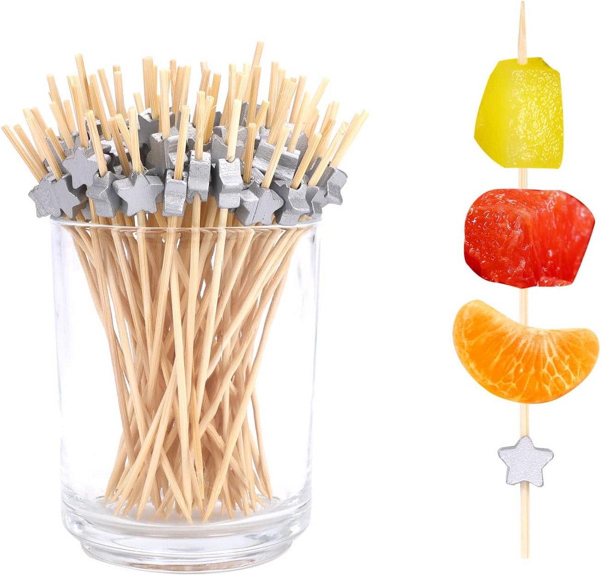 Cocktailsticks 200 stuks - Handgemaakte Bamboe Tandenstokers voor Party Decoratie