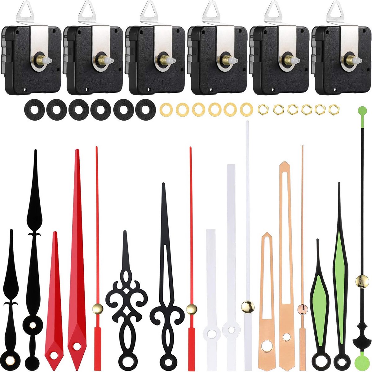 Hoog Koppel Lange As Klokmechanisme met 6 Verschillende Handen en Accessoires