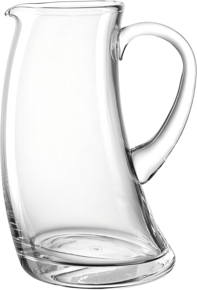 Robuuste transparante glazen waterkaraf 1.2 liter - vaatwasmachinebestendig