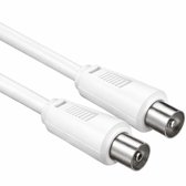 Premium Coax Kabel - Dubbel afgeschermd - IEC Coax Kabel voor TV - Wit - 20 meter - Allteq