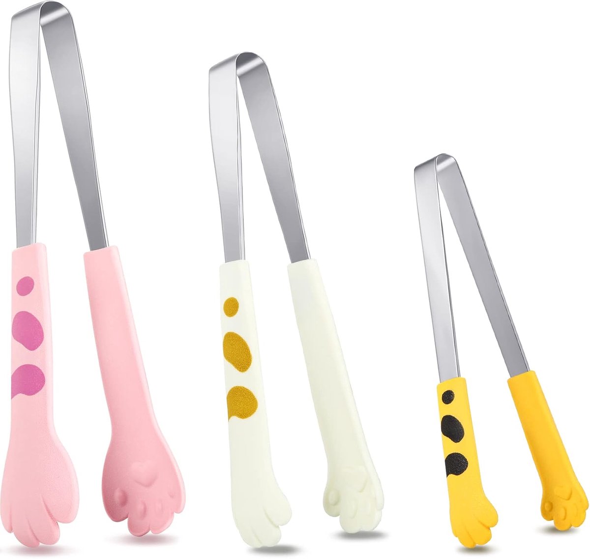 Keukentang - Leuke Keukentang voor eten - Schattige keukenaccessoires - Roestvrijstalen materiaal - Voor het roosteren van toast, bagels, grillen, enz. - Verkrijgbaar in 3 maten (Geel, Roze, Wit)