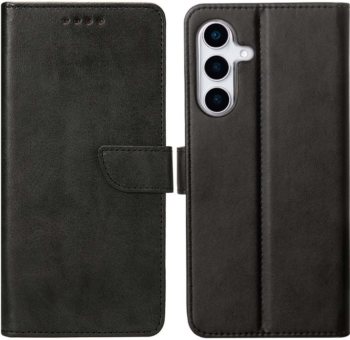 Rixus Bookcase For Samsung Galaxy S25 Plus Black