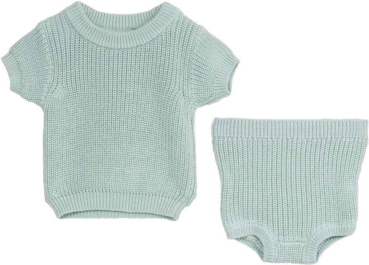 Gebreide Babyset Katoen: Trui & Kort/Lang Mouwen Outfit voor Jongens en Meisjes (0-12m)