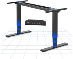 FLEXISPOT Height Adjustable Desk Frame, Electric Table Frame with 2 Strong Motors, Triple Telescope, Memory Control, LED Height Display and Anti-Collision System (Lite Black)
