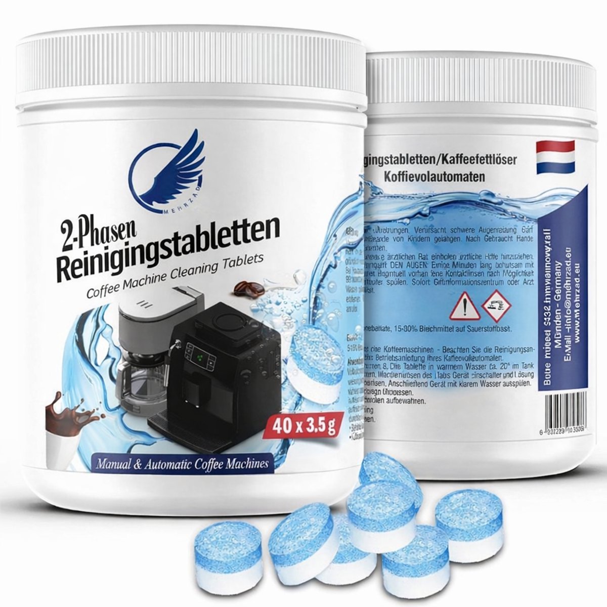 40x 2-in-1 Reinigingstabletten voor Koffiemachine – Universele Extra Sterke Reinigingsformule