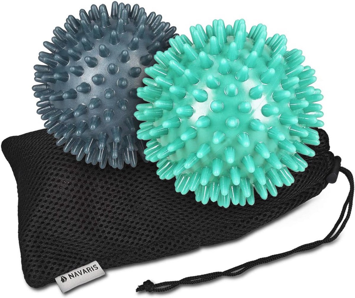 Massagebal voor hand, voet en rug - Set van 2 - 8 cm diameter - Medium en hard