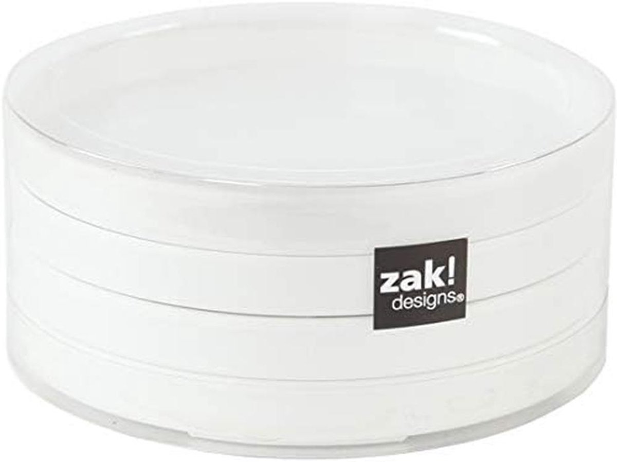 Set van 4 Witte Onderzetters, 10 cm, Gemaakt van Duurzaam Melamine