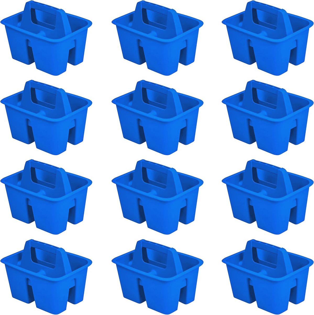 Multifunctionele Mini Classroom Caddy - Organiser met Handvat - Blauw - 12-Pack