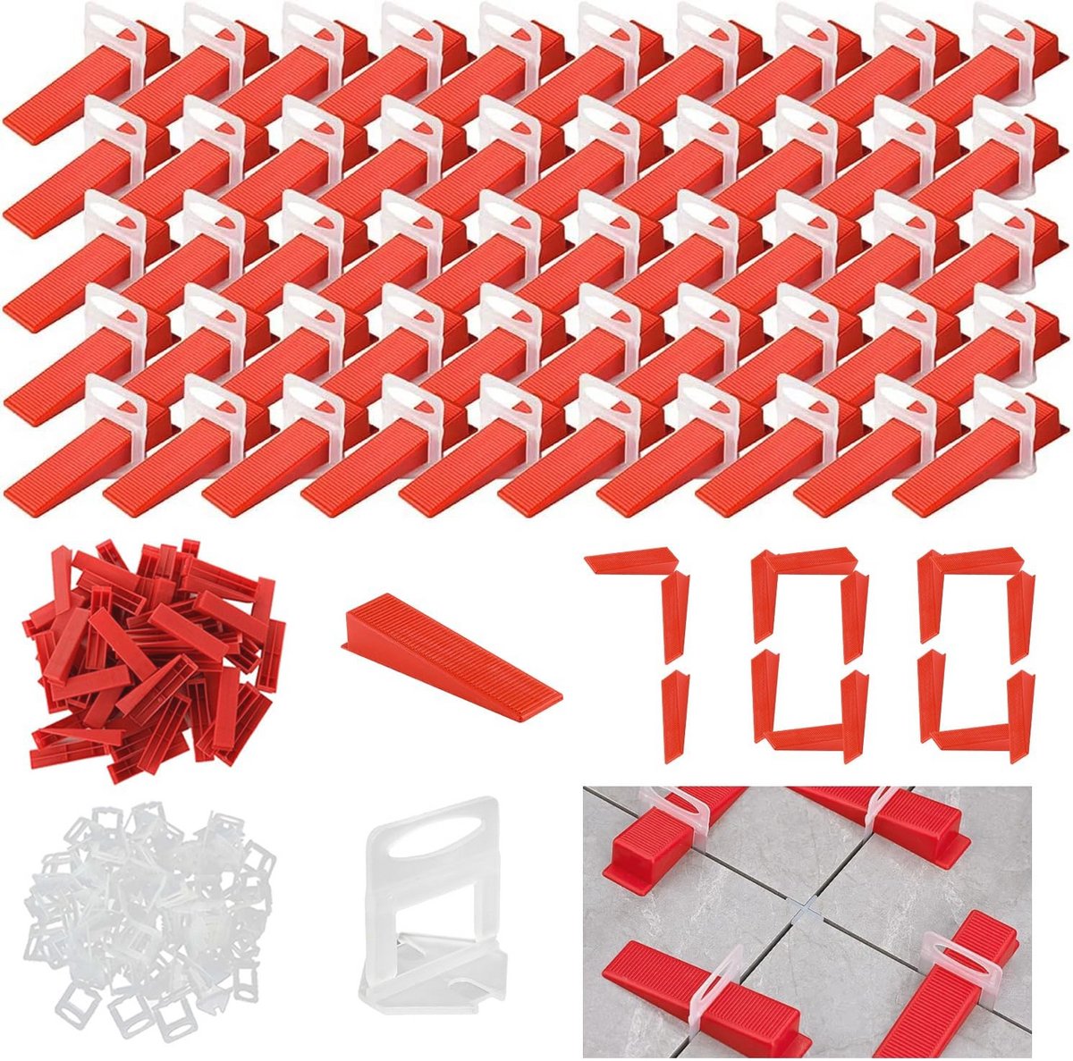 Tegelnivelleringssysteem 700 stuks - 3 mm Niveauhulp voor Wand- en Vloertegels