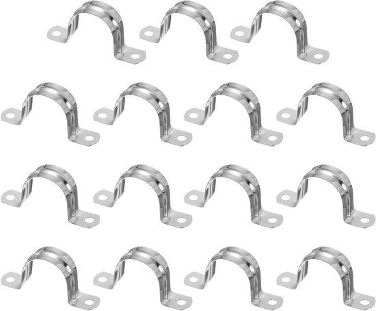 16 stuks 40 mm Kabelklemmen - Rubber Gewatteerd - RVS U-vorm Beugels