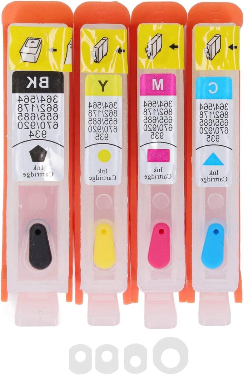 Allecta - Navulinktpatroon met 4 kleuren voor Officejet printer - Zwart, Blauw, Magenta, Geel