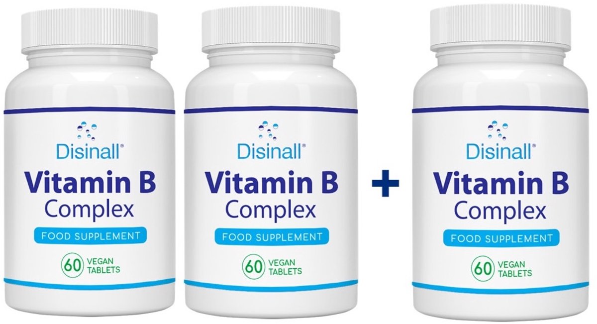 Disinall Vitamine B-complex 2 + 1 GRATIS - Helpt tevens voetschimmel en kalknagels/schimmelnagels bestrijden en voorkomen - 100% Vegan