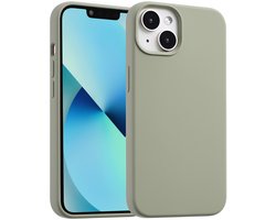 Accezz Hoesje - Geschikt voor Apple iPhone 13 Mini - Liquid Silicone Backcover geschikt voor MagSafe - Cooper Green