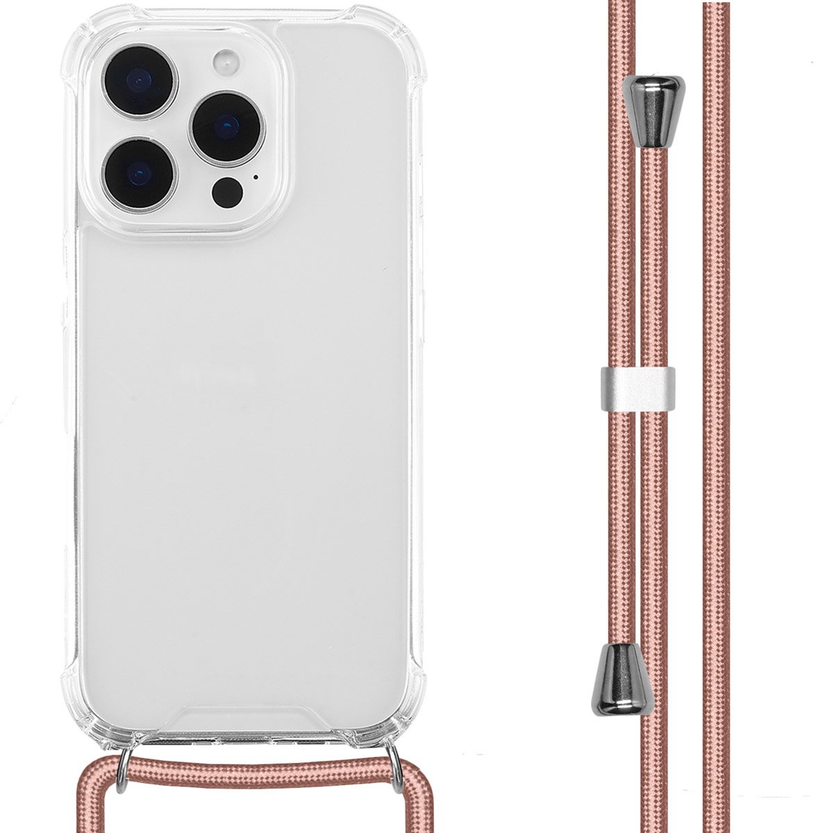 imoshion Hoesje - Geschikt voor Apple iPhone 16 Pro - Backcover met koord - Rosé Goud