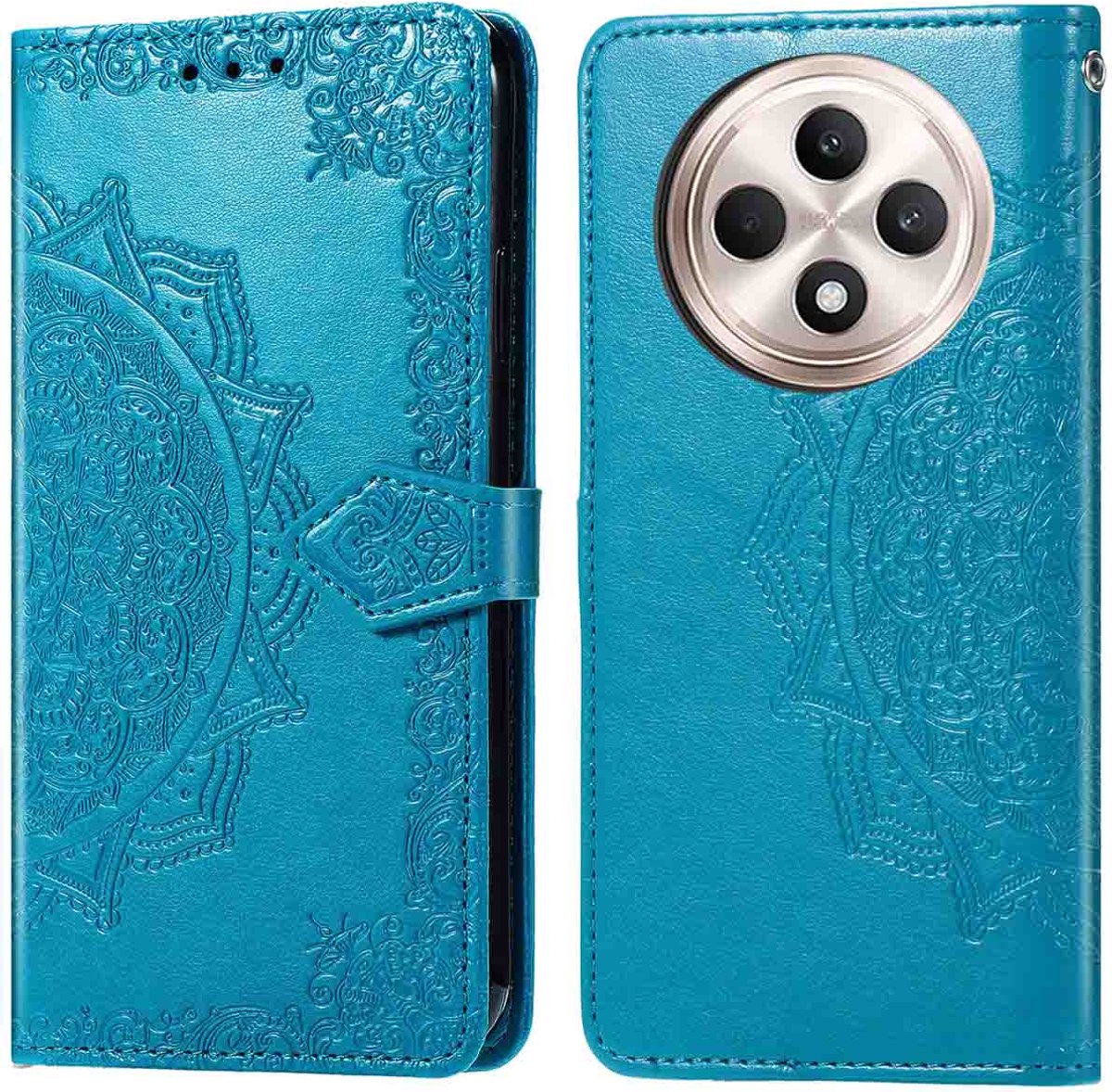 imoshion Hoesje - Geschikt voor Oppo Reno 12F (5G) - Mandala Bookcase - Turquoise