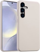 Coque Accezz adaptée à Samsung Galaxy S24 Plus Coque Siliconen - Coque Arrière en Silicone Liquide Accezz Adaptée à MagSafe - Beige