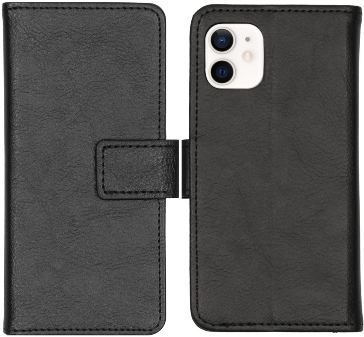 imoshion Hoesje - Geschikt voor Apple iPhone 12 Mini - Luxe Bookcase - Zwart