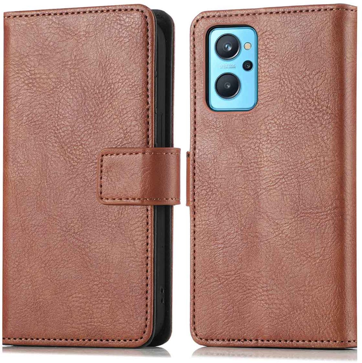 imoshion Hoesje - Geschikt voor Oppo A76 (4G) - Luxe Bookcase - Bruin