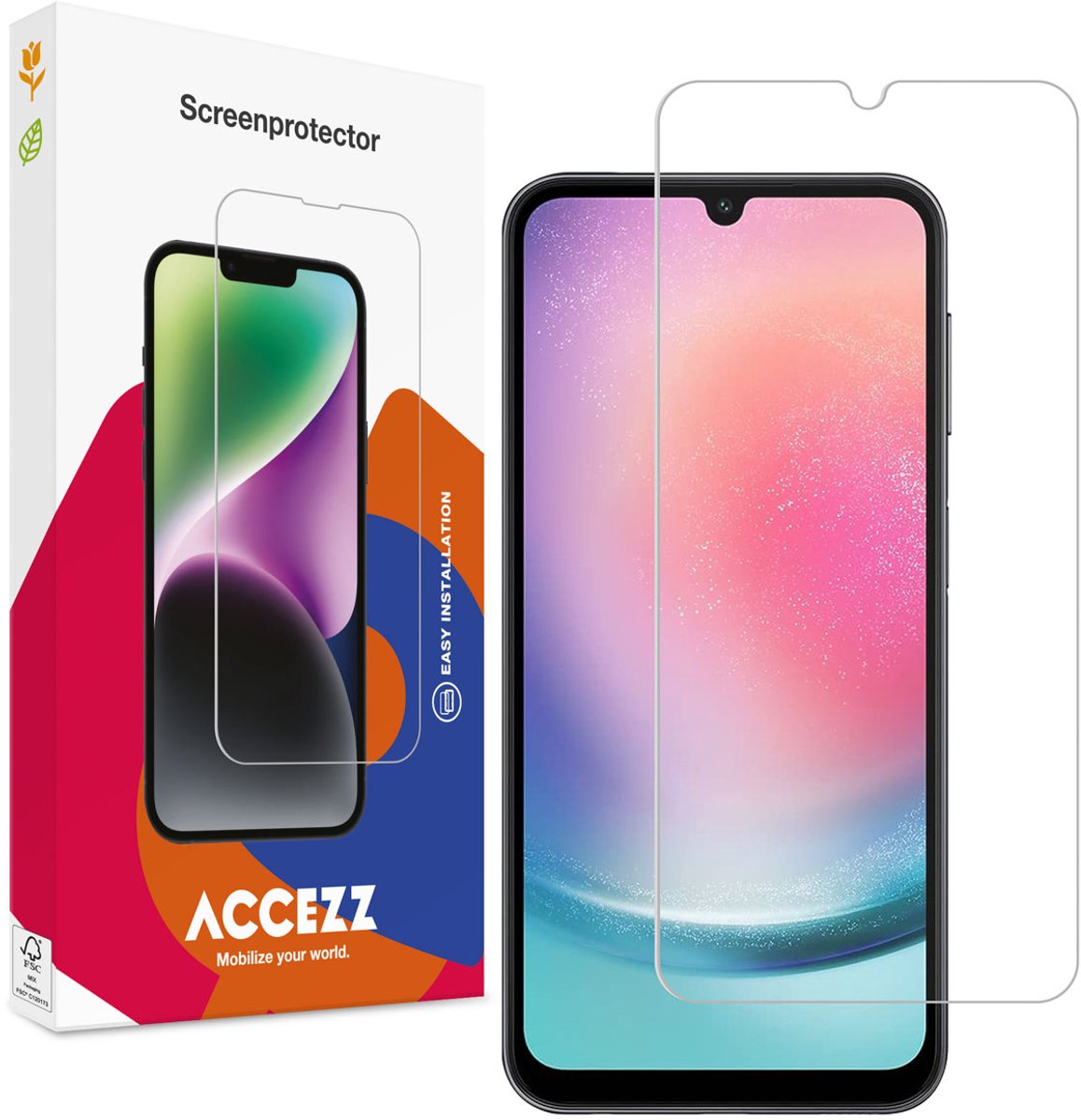 Accezz Screenprotector Geschikt voor Samsung Galaxy A25 / A24 - Accezz Gehard Glas Screenprotector