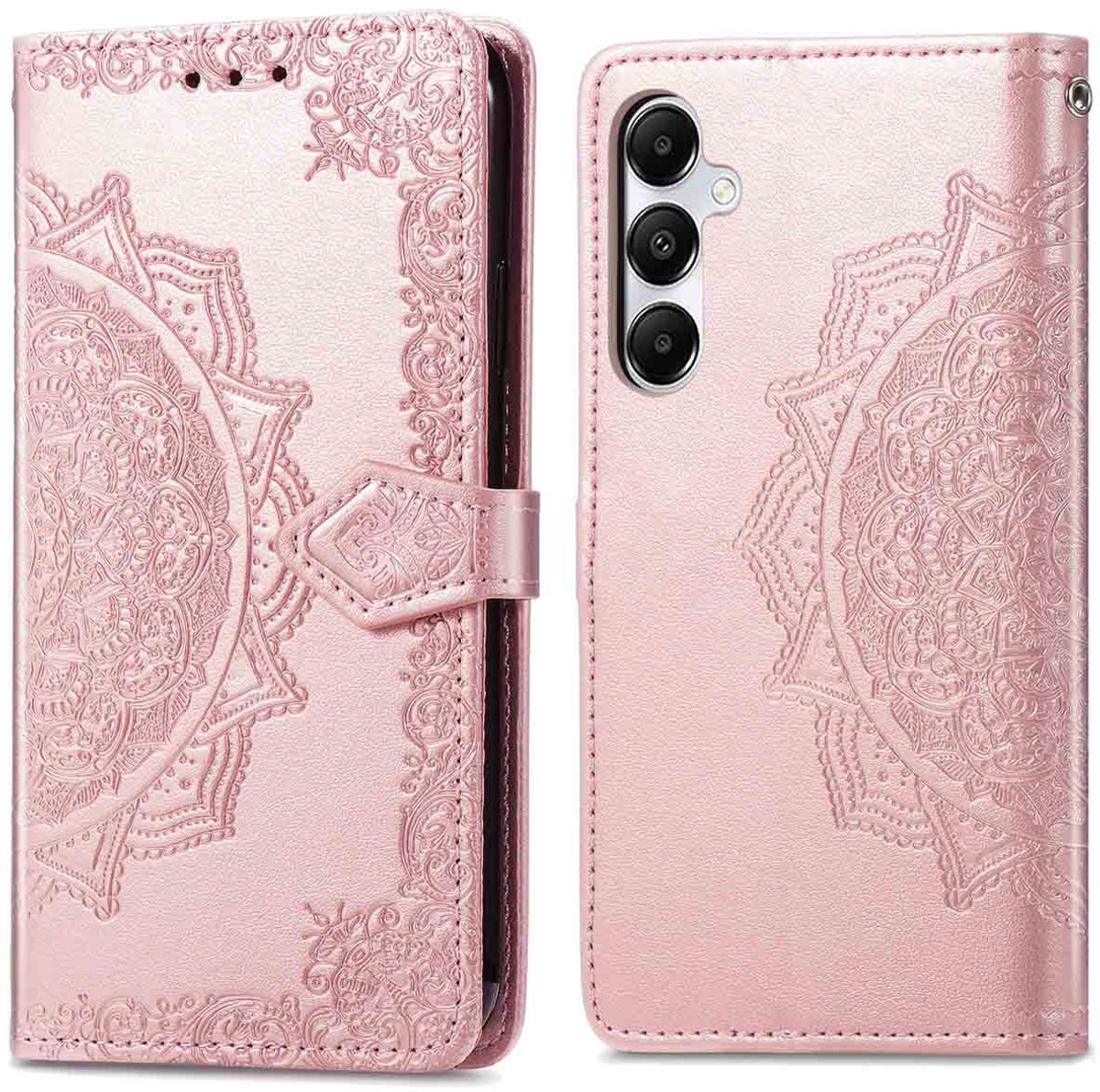 imoshion Hoesje - Geschikt voor Samsung Galaxy A55 (5G) - Mandala Bookcase - Rosé Goud