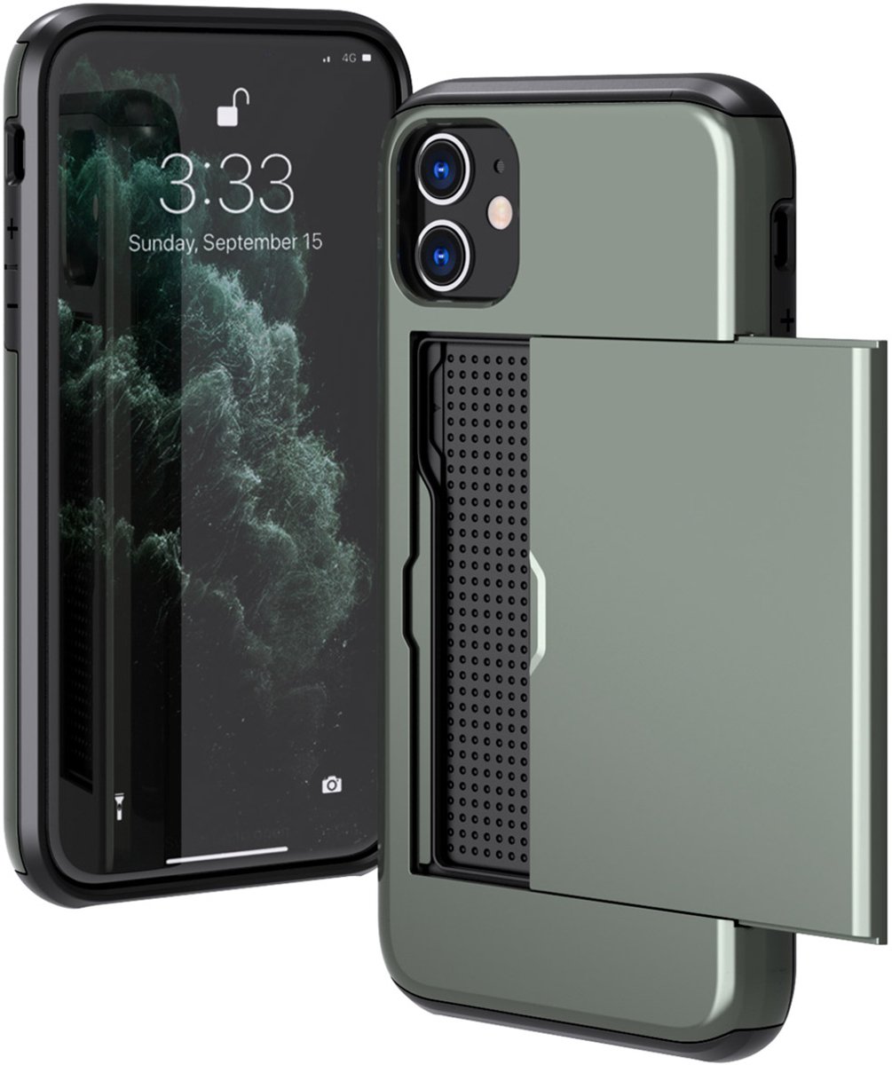 imoshion Hoesje met Pasjeshouder - Geschikt voor Apple iPhone 11 - Donkergroen