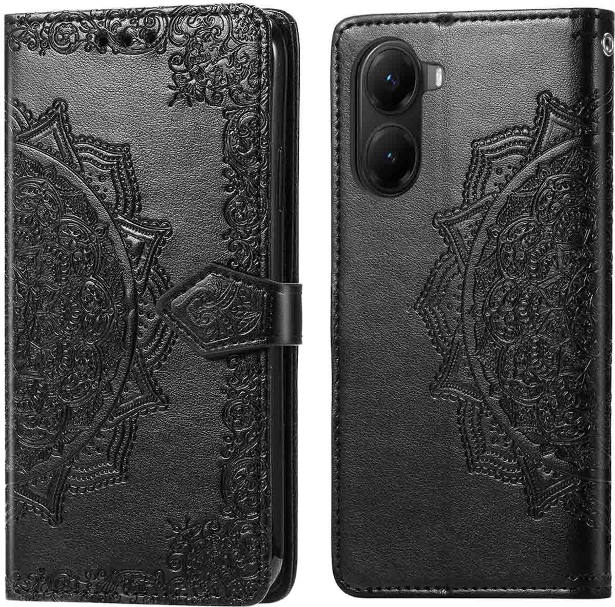 imoshion Hoesje - Geschikt voor Xiaomi Poco X7 Pro - Mandala Bookcase - Zwart