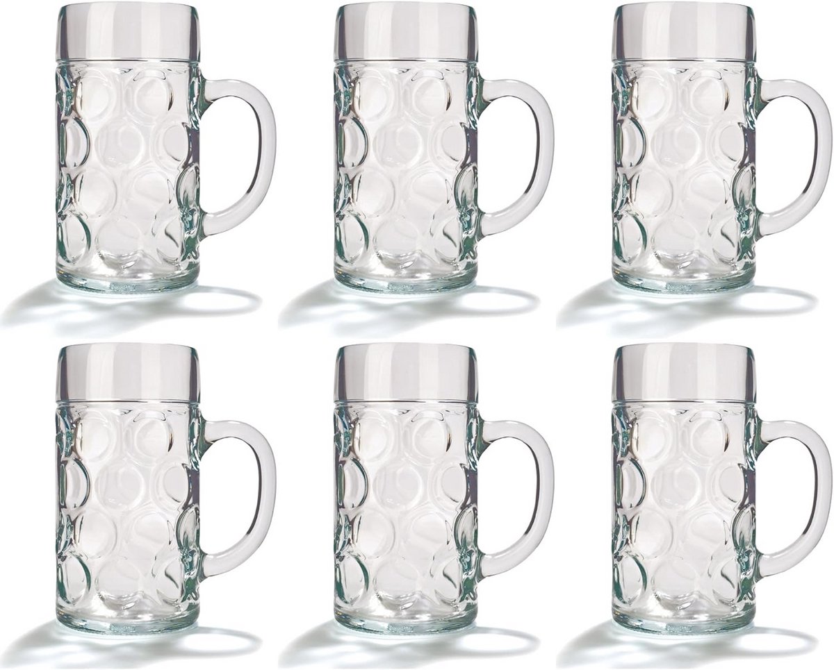 Set van 6 bierpullen - 0,5 liter Bierglas voor Elk Moment